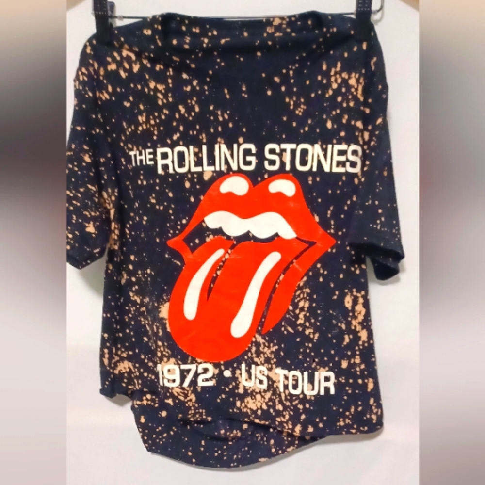 Rolling Stones Vintage 1972 U.S. Tour Cropped T-shirt Distressed